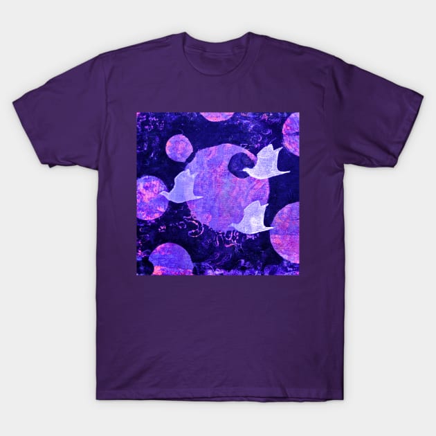 Three Cosmic Birds Digitally Altered Version of Original Work 10 T-Shirt by Heatherian